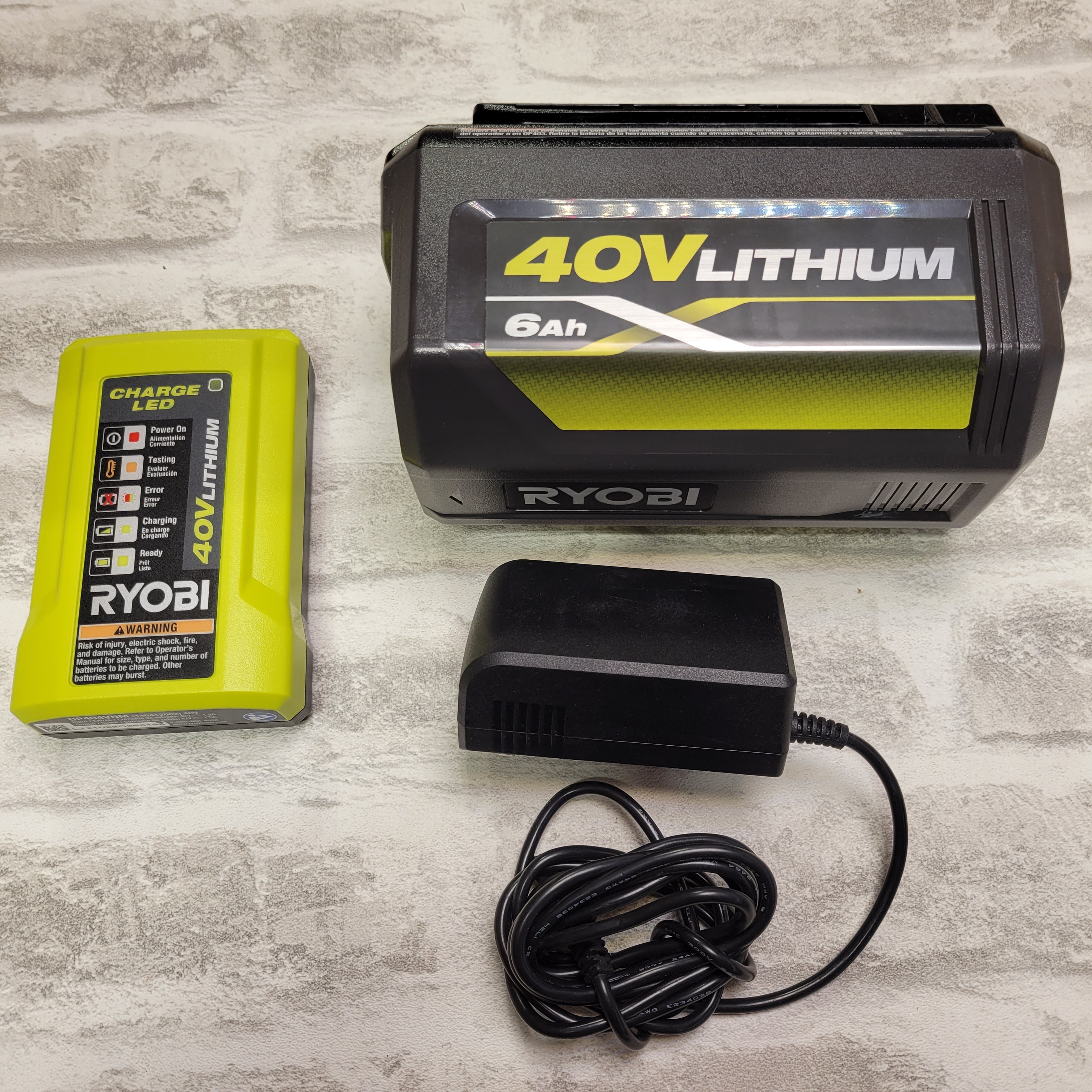 Genuine Ryobi OP40602VNM 40v 6Ah HP Lithium Battery, With Charger (7668583301358)